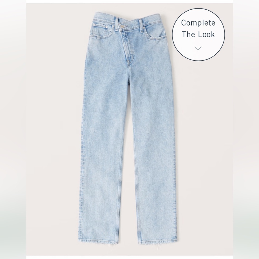 Abercrombie- Ultra High Rise 90s Straight Jean - Size 25 - criss cross waist